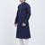 Dark blue coton straight plain kurta for men's