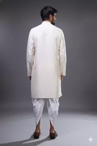 Cream silk straight embroidery cream silk embroidery floral work kurta set
