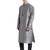 Grey art silk straight embroidery kurta for men's