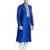 Blue art silk straight embroidery kurta for men's