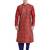 Maroon art silk straight embroidery kurta for men's