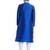 Blue art silk straight embroidery kurta for men's