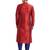 Maroon art silk straight embroidery kurta for men's