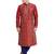 Maroon art silk straight embroidery kurta for men's