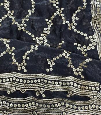 Black Color Sequence Work art silk saree 2
