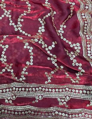 Maroon Color Sequence Work art silk saree 1