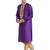 True purple art silk straight embroidery kurta for men's