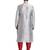 Grey art silk straight stitched kurta for men's