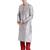 Grey art silk straight stitched kurta for men's
