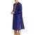 Blue art silk straight embroidery kurta for men's