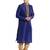 Blue art silk straight embroidery kurta for men's