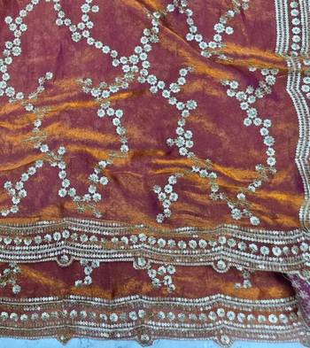 Orange Color Sequence Work art silk saree 2