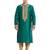 Green art silk straight embroidery kurta for men's