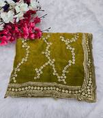 Parrot Green  Color Sequence Work Silk Saree