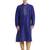 Blue art silk straight stitched kurta for men's