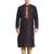 Black art silk straight stitched kurta for men's