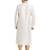 Cream art silk straight stitched kurta for men's