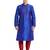 Blue art silk straight stitched kurta for men's