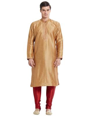 Chiku Art silk straight stitched kurta for men's 1