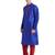 Blue art silk straight stitched kurta for men's