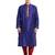 Purple art silk straight stitched kurta for men's