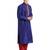 Purple art silk straight stitched kurta for men's