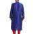 Purple art silk straight stitched kurta for men's