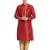 Maroon art silk straight stitched kurta for men's