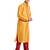 Yellow art silk straight stitched kurta for men's