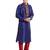 Purple art silk straight stitched kurta for men's
