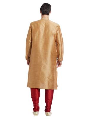 Chiku Art silk straight stitched kurta for men's 4