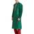 Green art silk straight stitched kurta for men's