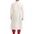 Cream art silk straight stitched kurta for men's