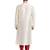 Cream art silk straight stitched kurta for men's