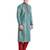 Green art silk straight embroidery kurta for men's