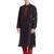 Black art silk straight stitched kurta for men's
