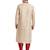 Fawn art silk straight embroidery kurta for men's