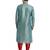 Green art silk straight embroidery kurta for men's