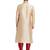 Fawn art silk straight embroidery kurta for men's