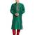 Green art silk straight stitched kurta for men's