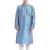 Slate blue art silk straight embroidery kurta for men's