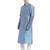 Slate blue art silk straight embroidery kurta for men's