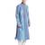 Slate blue art silk straight embroidery kurta for men's