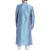 Slate blue art silk straight embroidery kurta for men's