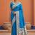 Teal blue  faux banarasi silk saree with paithani rich weaved pallu and blouse