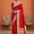 Red  faux banarasi silk saree with paithani rich weaved pallu and blouse