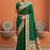 Green  faux banarasi silk saree with paithani rich weaved pallu and blouse