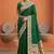Green  faux banarasi silk saree with paithani rich weaved pallu and blouse