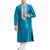 Rama green art silk straight embroidery kurta for men's