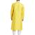 Yellow art silk straight embroidery kurta for men's